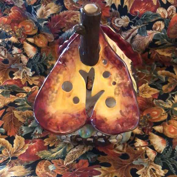 Blue Sky Clayworks Turning Leaf Thanksgiving Harvest Candle House - Picture 2 of 5